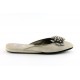 women's slippers VICTORIAN silver satin suede (silver jewel)